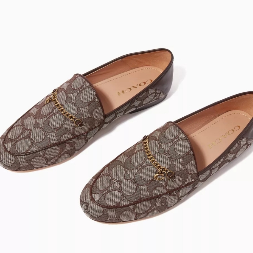 New Coach Hanna Jacquard Leather Loafer Size 8 - Picture 5 of 5